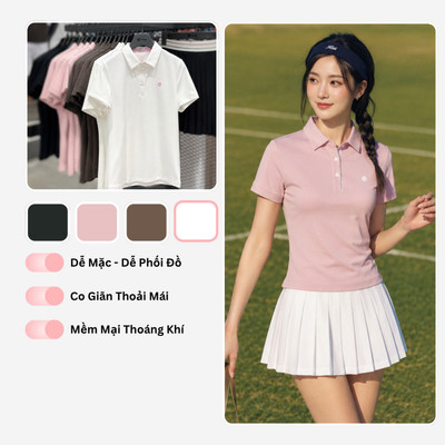 Áo Polo Nữ Cổ Sơ Mi Livan LV26S04F240 – Áo Thể Thao Nữ Co Giãn, Mềm Mại, Mặc Đi Làm & Chơi Thể Thao