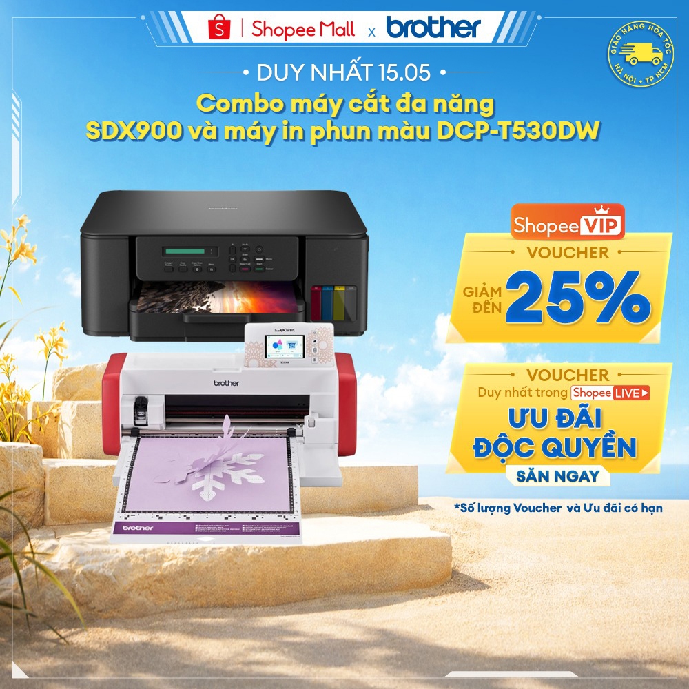 Combo máy cắt SDX900 + máy in DCP-T530DW