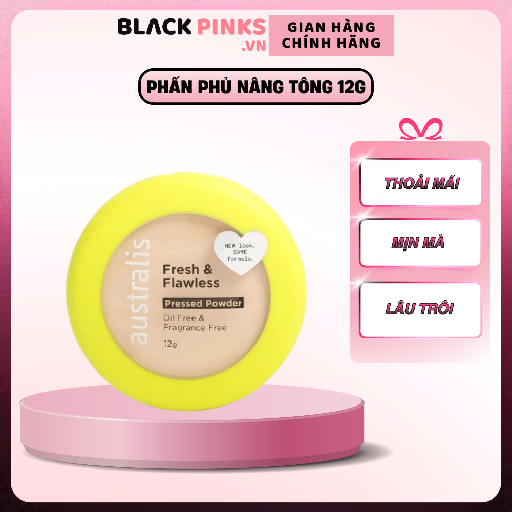 Phấn phủ Australis 2in1 nâng tông Light Beige 12g