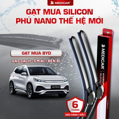 CẶP GẠT MƯA Ô TÔ xe BYD - Gạt mưa ô tô Silicon phủ nano chống nước Medicar