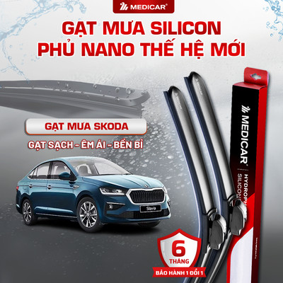CẶP GẠT MƯA Ô TÔ xe SKODA - Gạt mưa ô tô Silicon phủ nano chống nước Medicar