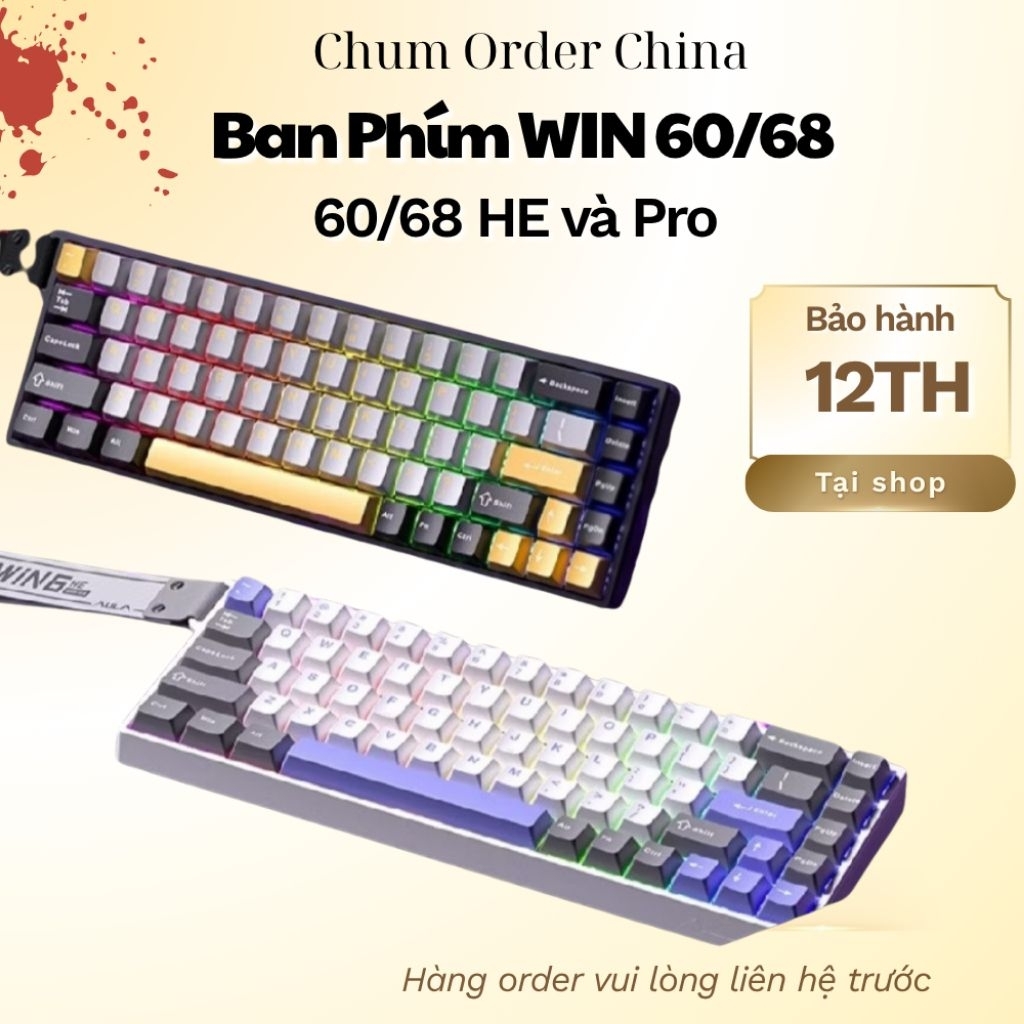 Bàn phím cơ Gaming nhà AULA mang tên WIN60 HE và WIN68 HE Pro và Max 8000hz [ Outside sale]