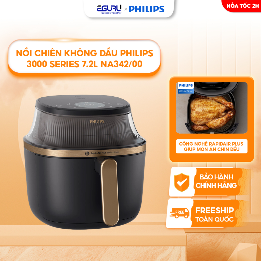 Nồi chiên không dầu Philips NA332/00 6.2l | NA342/00 7.2l - Hàng Chính Hãng