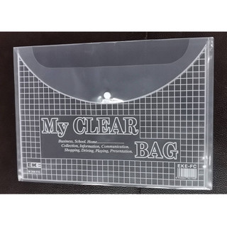 Combo 10 Túi Cúc Clear Bag - Túi Đựng Tài Liệu Trong Suốt Khổ A4/Khổ F