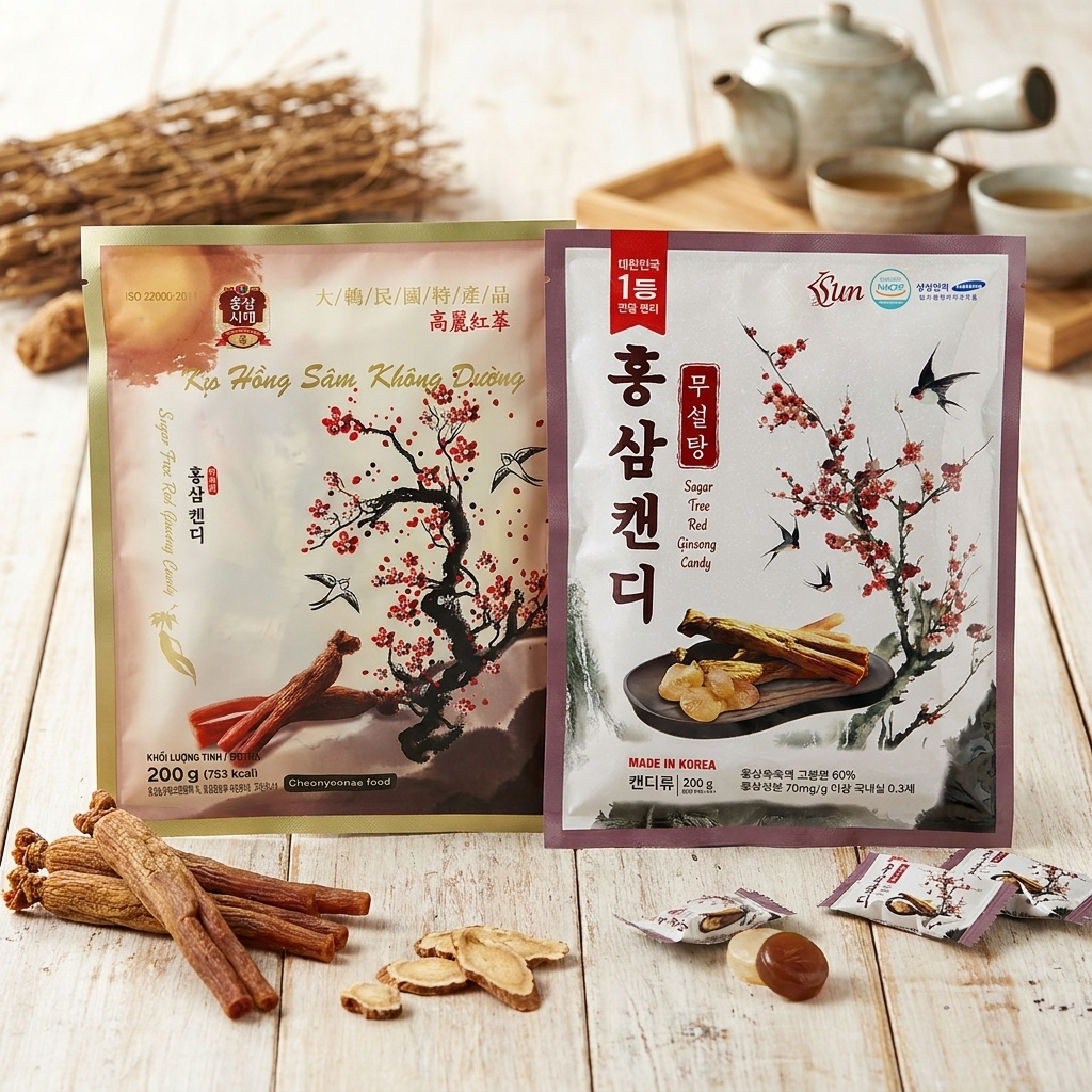 KẸO HỒNG SÂM KHỒNG ĐƯỜNG HÀN QUỐC 200G