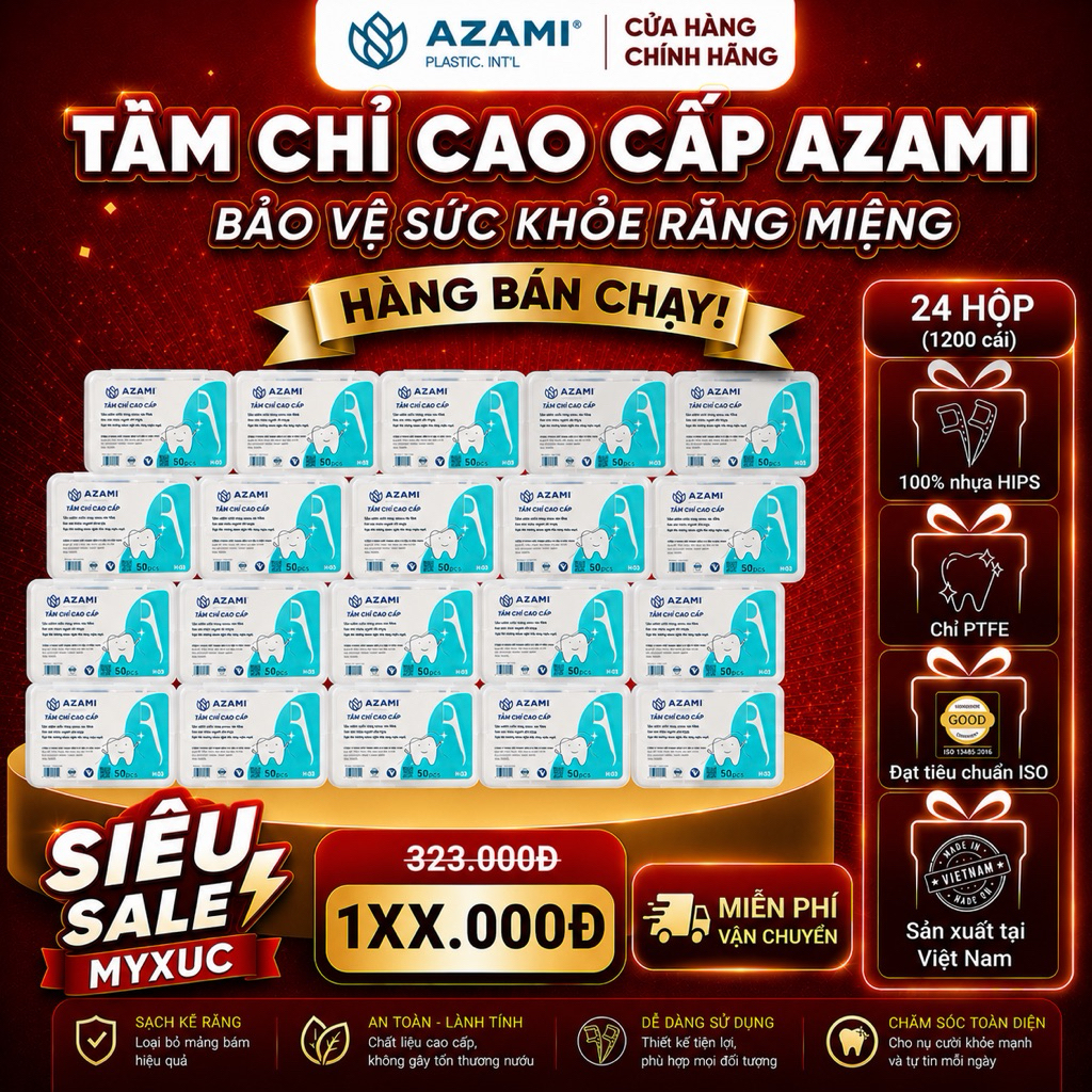 {CHÍNH HÃNG} 24hộp 1200c tăm nha khoa AZAMI made in VIETNAM tamnhakhoa chỉ