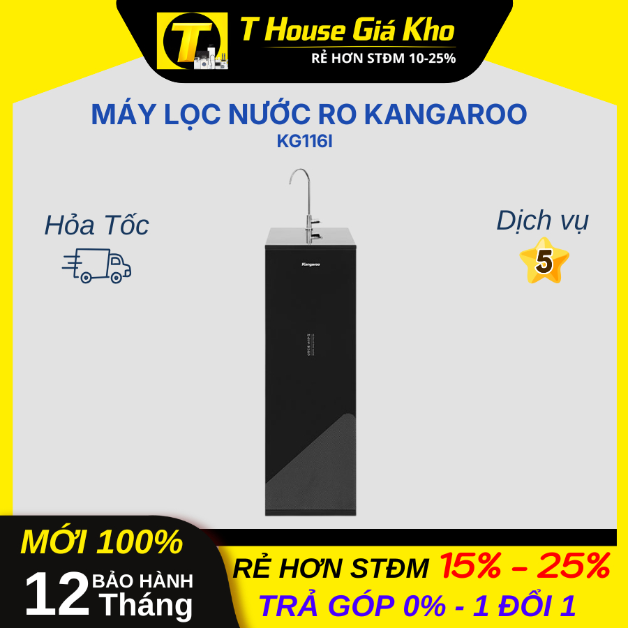 [MỚI 100% CHÍNH HÃNG] Máy lọc nước RO Kangaroo KG116I An Toàn Độ Bền Cao BH 12 Tháng