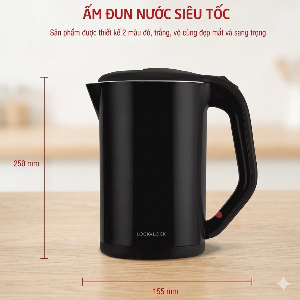 Bình đun siêu tốc LocknLock EJK738BLK dung tích 1.7 lít
