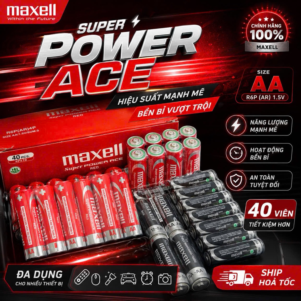 PIN Maxell Super AA (Vỉ 4 viên), PIN Maxell Super AAA (Vỉ 2 viên)