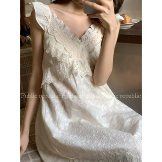 [Hàng hãng] Váy ngủ thêu chỉ nổi tay cánh tiên chất siêu đẹp RPL