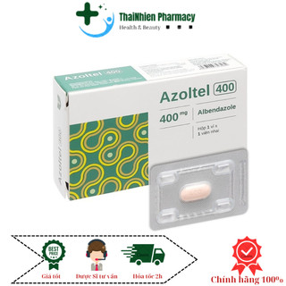 Viên uống Azoltel 400mg (Albendazole 400mg) Hộp 1 viên nén có thể nhai