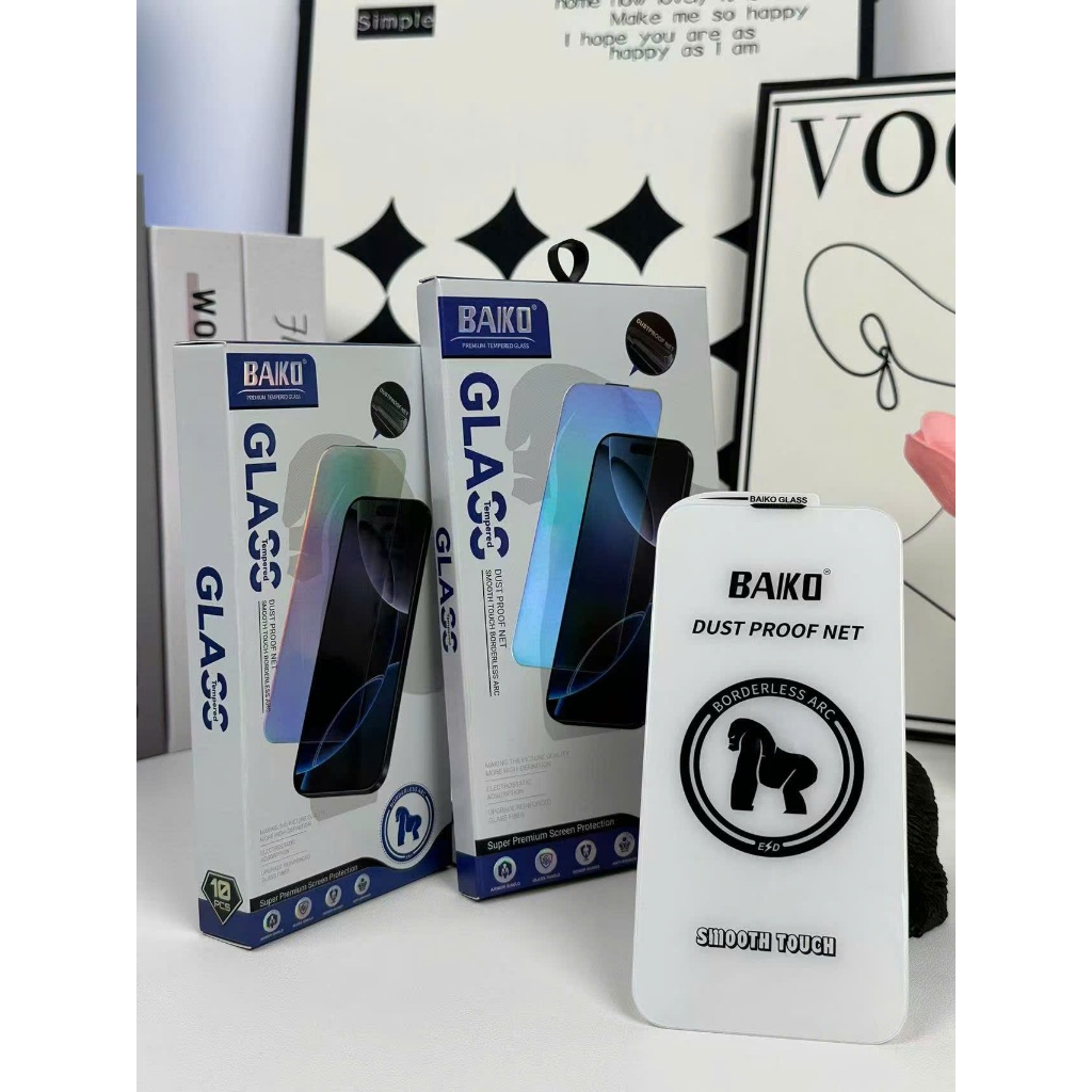 Cường Lực Không Viền BAIKO for iPhone Full Dòng chính Hãng