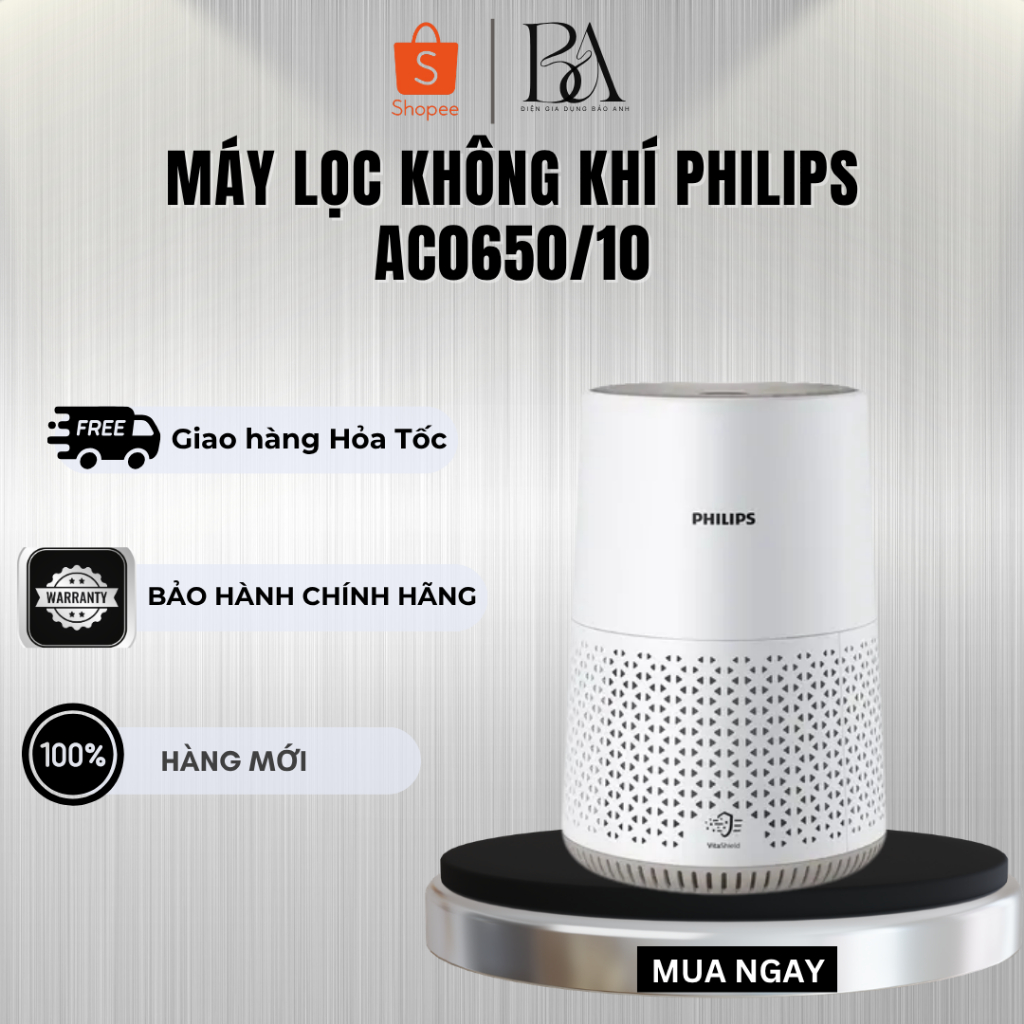 Máy lọc không khí Philips AC0650/10 - Bảo Hành Chính Hãng 24 Tháng