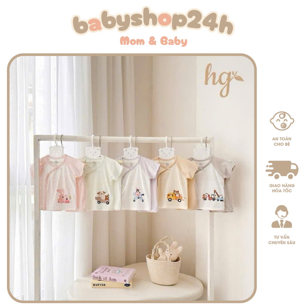 Bộ Quần Áo Cộc Tay  Phối Màu HG Kids Chất Cotton Pettit Mềm , Thoáng Mát Cho Bé Sơ Sinh - 8kg