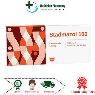 Viên đặt âm đạo Stadmazol 100mg (Clotrimazole 100mg ) dùng cho nấm ngứa (hộp 6 viên)