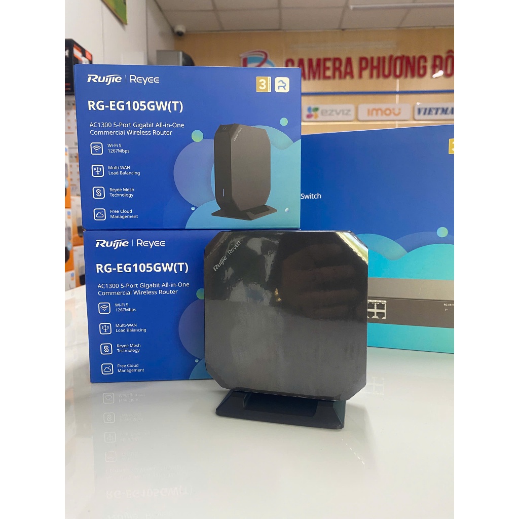 BỘ ĐỊNH TUYẾN TÍCH HỢP PHÁT WIFI RUIJIE RG-EG105GW(T) - Wi-Fi Tốc Độ Đến 1.267Gbps, Hiệu Suất Cao, B