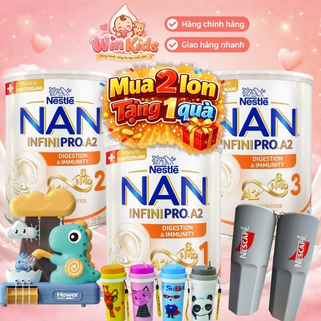 [Combo] Sữa Nestlé NAN INFINIPRO A2 số 1,2,3 800g (6HMO)