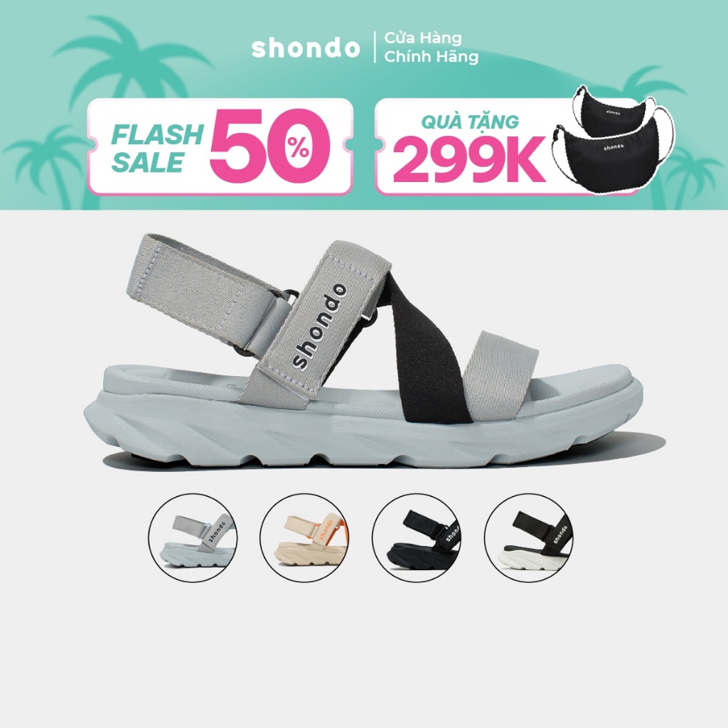 Giày Sandal Unisex F6S Shondo Ngăn Mùi Nhẹ Chân Nhiều Màu