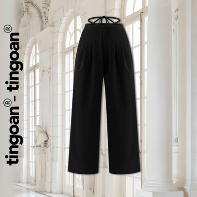 TINGOAN® - Quần dài ống suông rộng chiết ly eo dây nơ chống nhăn JANE CULOTTES v2