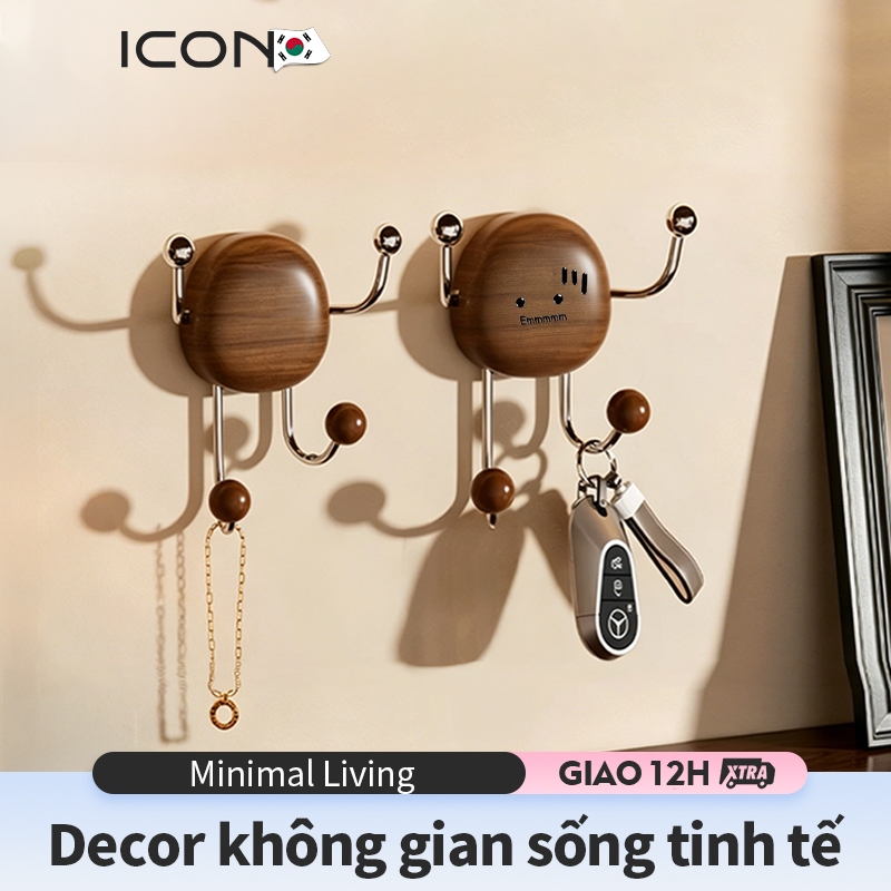 ICON móc treo decor gỗ Bắc Âu tối giản cho apartment setup