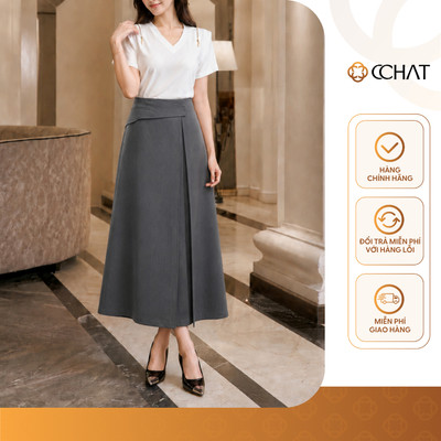 Chân Váy 𝐂𝐂𝐇𝐀𝐓 Dáng Suông A Presea Ly Súp Mở Chất Liệu Tuytsi Cao Cấp 16CDS2034XT