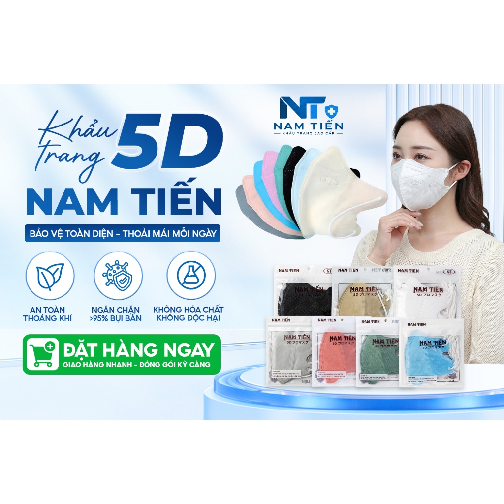 Khẩu Trang 5D 100-700 Cái Cao Cấp | 3 Lớp Lọc Bụi | Không Dính Son| Người Lớn | Giá sỉ cho salon – s