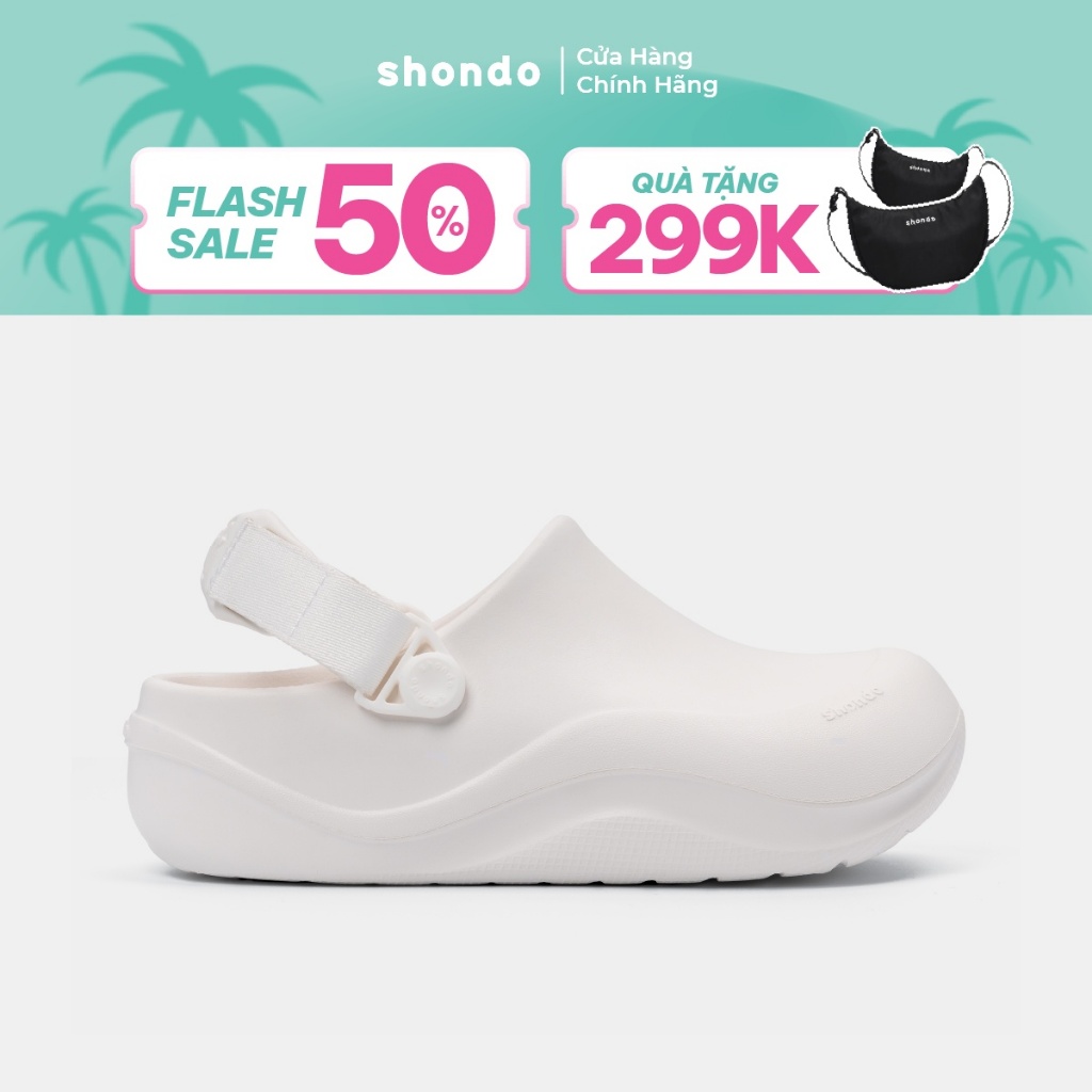 Giày Clog Unisex Suke Ver 2 Shondo Nhựa Đúc Nguyên Khối - Đế Cao 4cm Hack Dáng Kèm Charm Ngẫu Nhiên 