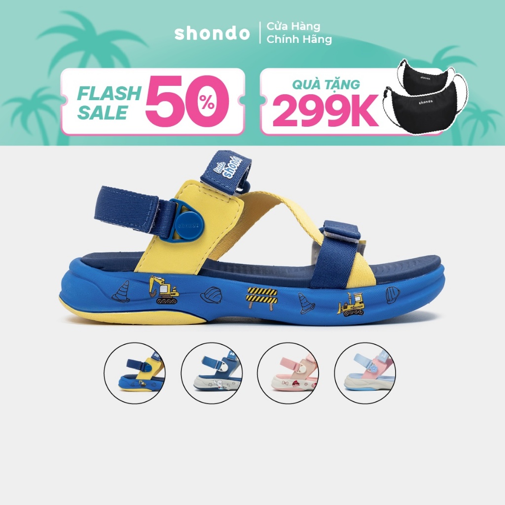[MỚI - Độc quyền Shopee] Giày Sandal Trẻ Em Little 8 Shondo Quai Hậu Xoay Nhẹ 2trong1 Nhiều Màu