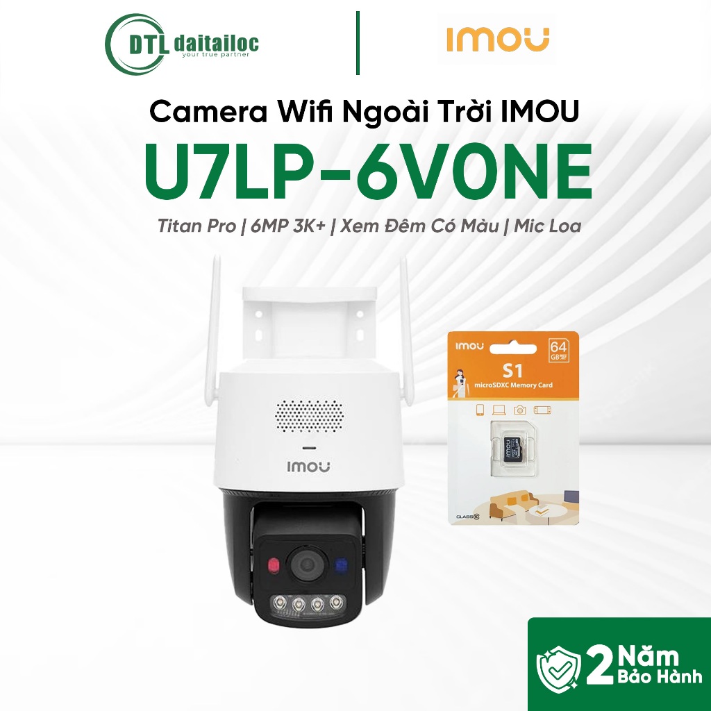 Camera Wifi Imou IPC-U7LP-6V0NE Titan Pro (6MP 3K+/Hỗ trợ PoE/Xem đêm có màu) | Chính Hãng | Bảo Hàn