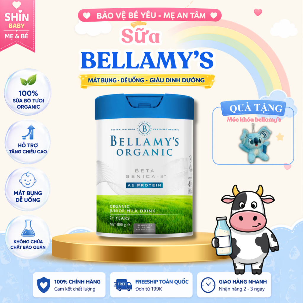Bellamy's Organic A2 400g/800g - Sữa Organic A2 Hỗ Trợ Tiêu Hóa & Tăng Đề Kháng