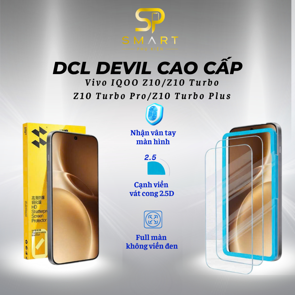 Kính Cường Lực Tự Dán Smart DEVIL Vivo IQOO Z10 Turbo Z10 Turbo Pro Z10 Turbo Plus-Chống Trầy Xước Á