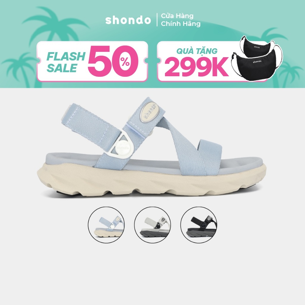 Giày Sandal Nam Nữ F6S Thoải Mái, Nhẹ Êm Xoay Shondo Nhiều Màu