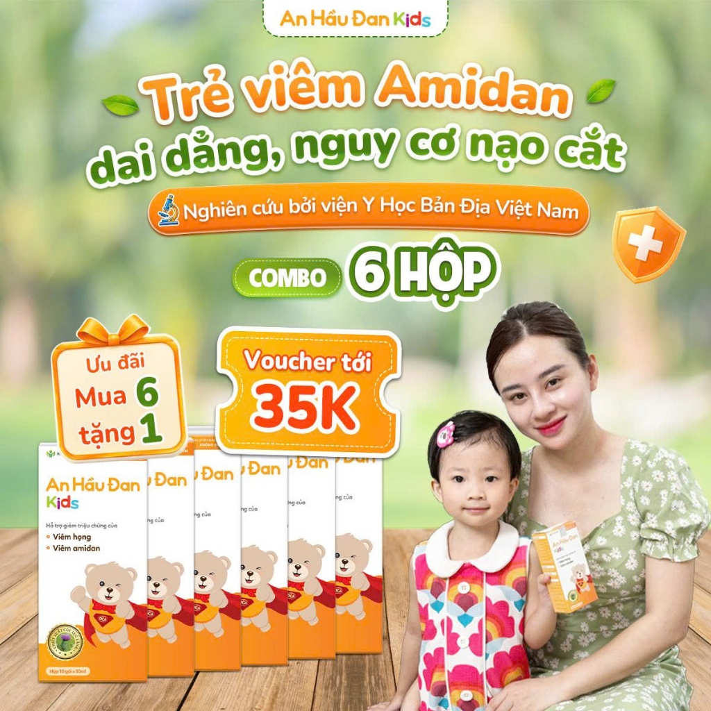 [MUA 6 TẶNG 1] Siro Ho Cho Bé An Hầu Đan Kids Hỗ Trợ Giảm Viêm Amidan Viêm Họng Trẻ 6 Tháng-10 Tuổi