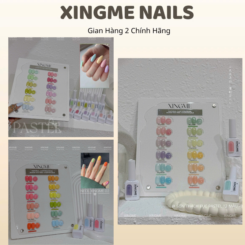 Sơn móng XINGME Nail gel (Sơn gel màu Pastel và Neol combo 12 chai sơn TẶNG bảng màu , sơn gel hãng 