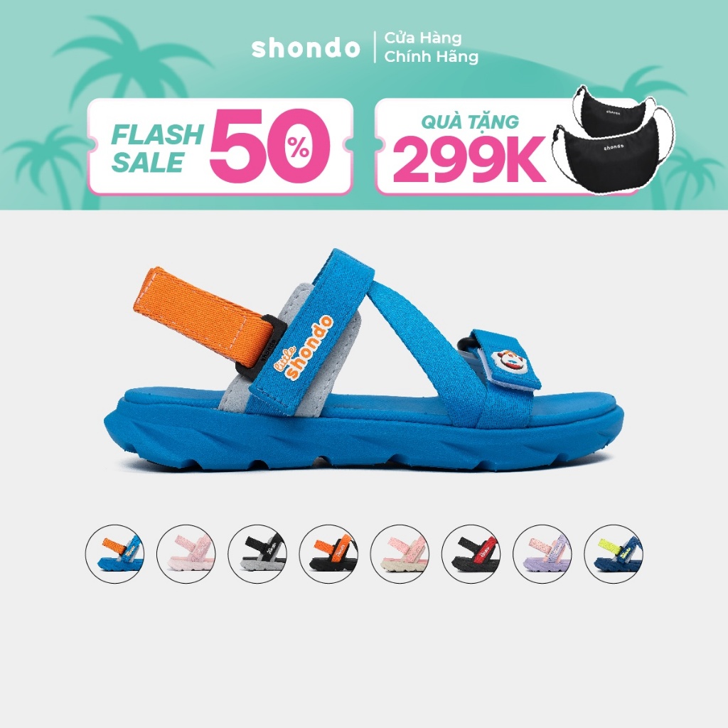 Giày Sandal Trẻ Em Little 6 Tem Khủng Long Thoải Mái, Siêu Nhẹ Shondo Nhiều Màu