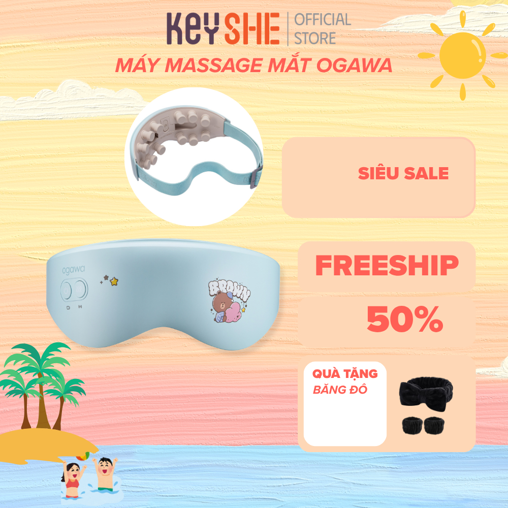 Máy massage mắt hơi nóng OGAWA LINE FRIENDS – thư giãn đôi mắt, giảm quầng thâm hiệu quả
