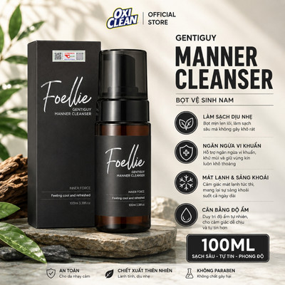 Dung Dịch Vệ Sinh Nam Foellie Dạng Bọt, DDVS Nam Khử Mùi Mát Lạnh Sảng Khoái Độ pH Đạt Chuẩn 100ml