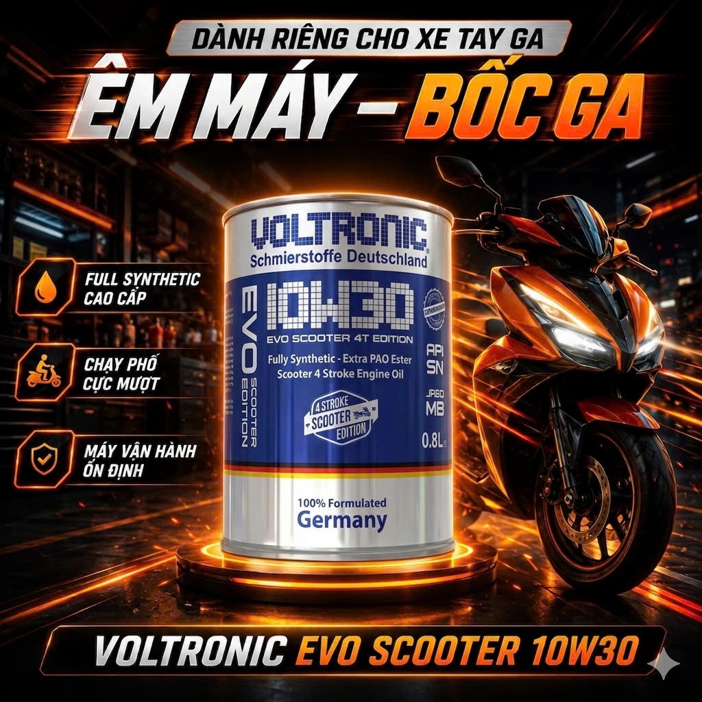Dầu Nhớt Xe Tay Ga Voltronic Evo Scooter 10w30