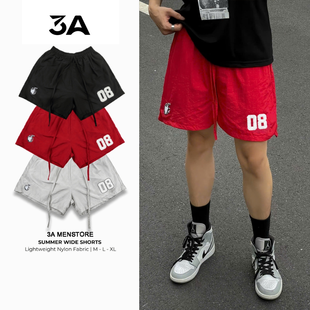 Quần Short Gió 3A MENSTORE 08 Form Ống Rộng Unisex - SGV2