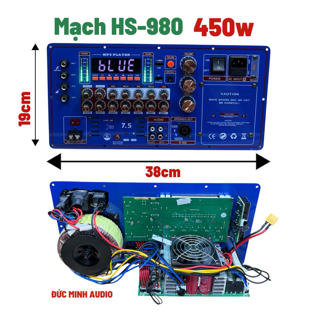 Mạch loa kéo HS980 và HS 690 công suất 300w echo delay reverb (kt 19x38)