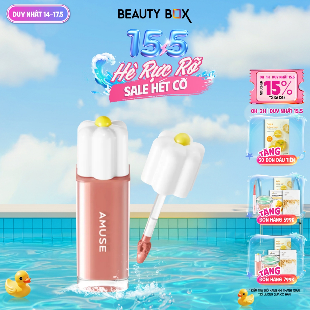 [Săn Sale] Son Nước Bóng Thuần Chay Amuse Dew Tint 4g