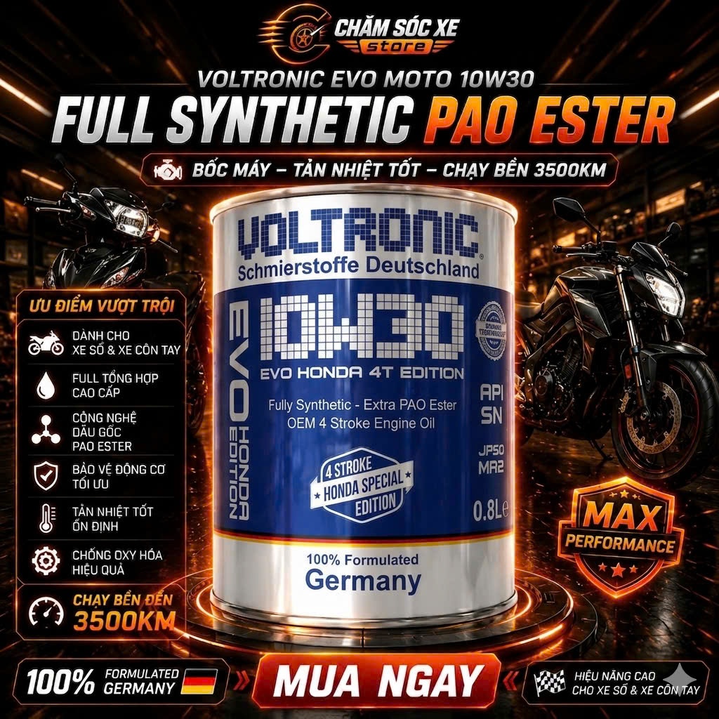 Dầu Nhớt Xe Máy Voltronic Evo Honda 10w30