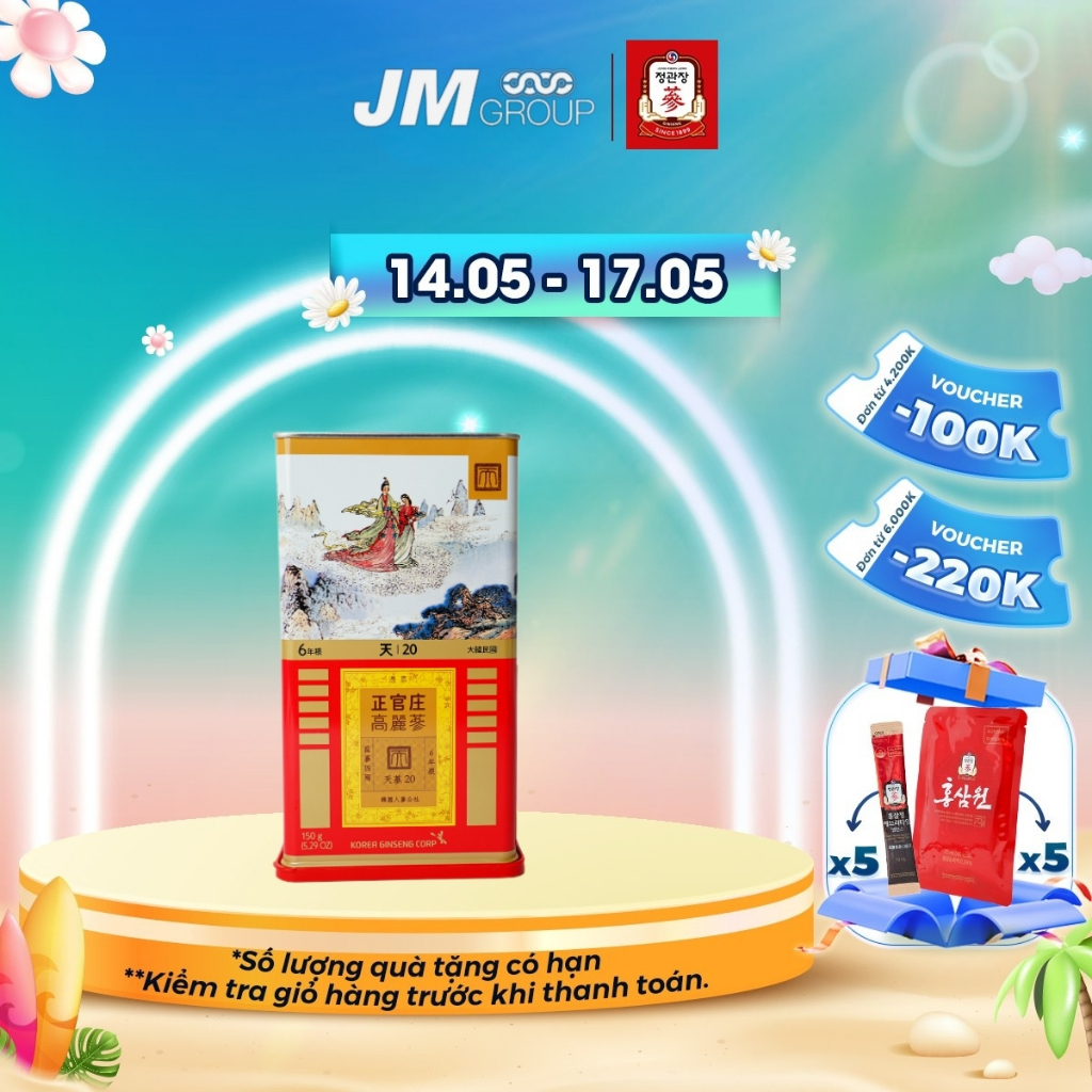 Thiên Sâm Nguyên Củ KGC Jung Kwan Jang HEAVEN ROOTS 7 Củ (20ji/150g)
