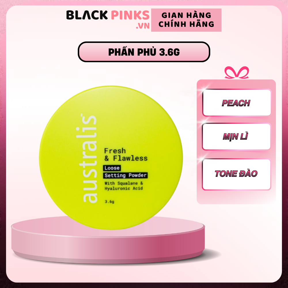 Phấn phủ Australis dạng bột mịn lì màu đào Peach 3.6g