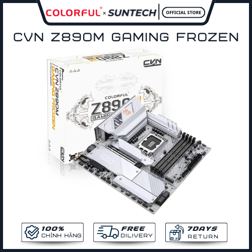 Mainboard COLORFUL CVN Z890M GAMING FROZEN V20 - Socket LGA 1851, Kích Thước M-ATX, DDR5, Chiến Hạm 