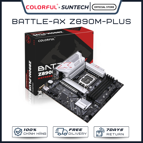 Mainboard COLORFUL BATTLE-AX Z890M-PLUS V20 - Socket LGA 1851, Kích Thước M-ATX, DDR5, Siêu Bền Bỉ, 