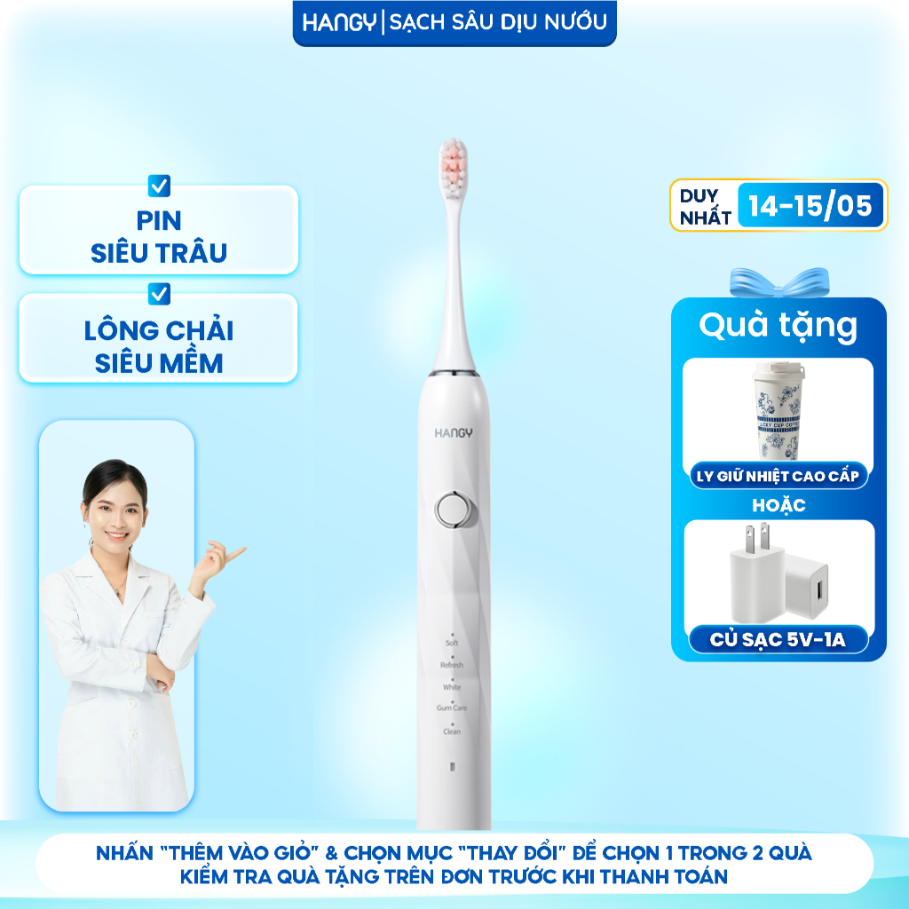 Bàn chải điện HANGY chuẩn nha khoa HY23 Pro & X1
