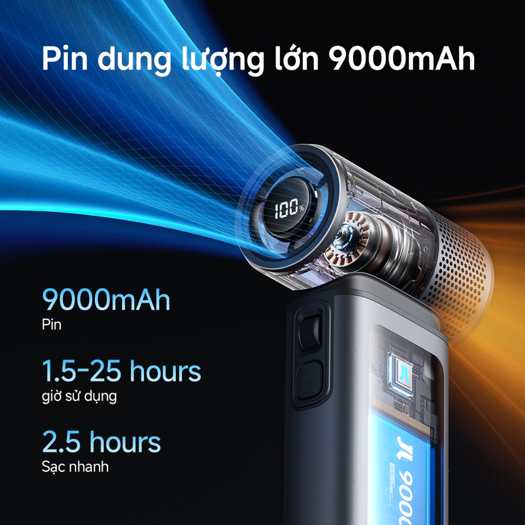 Quạt cầm tay JisuLife Ultra2 đa năng, pin 9000mAh bền, 100 cấp gió mạnh, đèn pin, sạc dự phòng, cắm trại ngoài trời | BigBuy360 - bigbuy360.vn