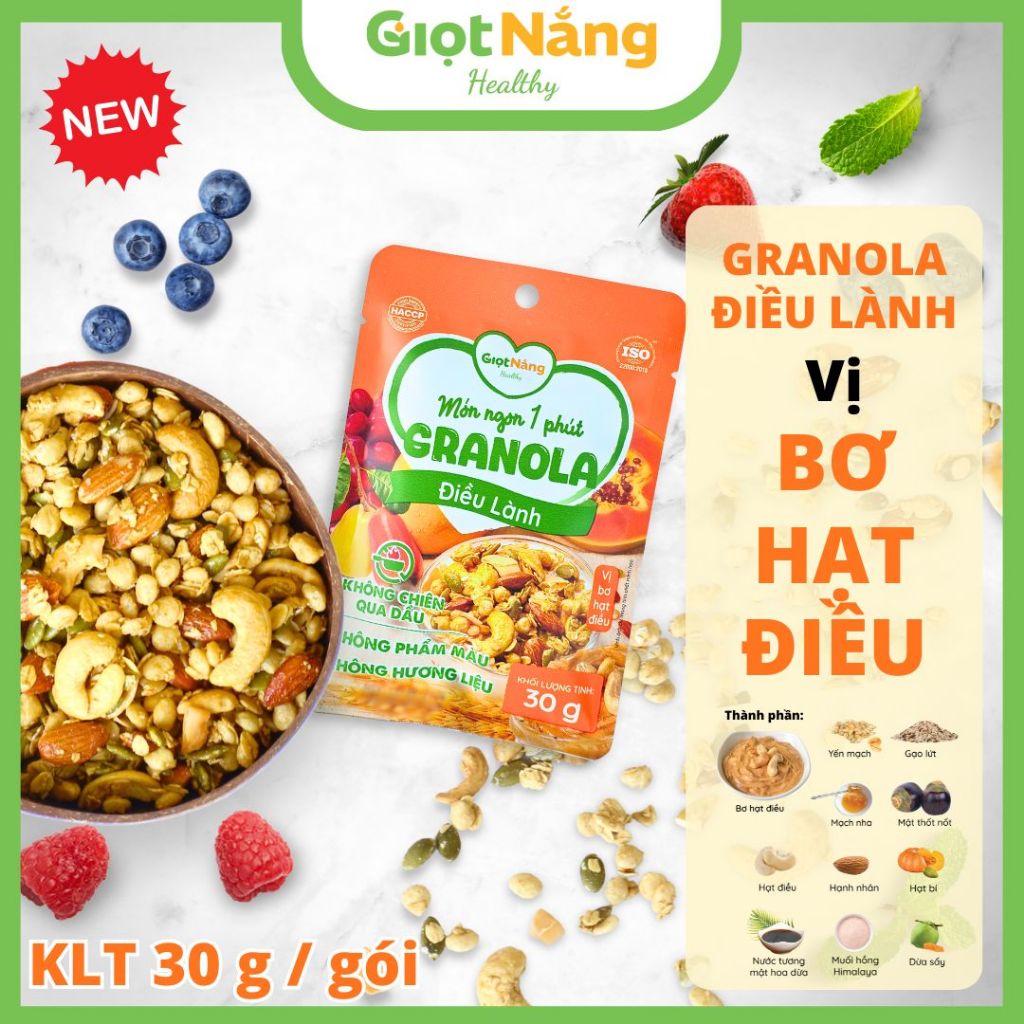 Granola Điều Lành Vị Bơ Hạt Điều Giọt Nắng Mới Ngon Giòn Bùi Từ Nông Sản Giọt Nắng