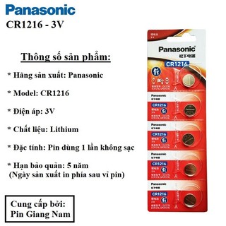 Pin cr1216 panasonic 3v lithium loại tốt chính hãng - made in indonesia